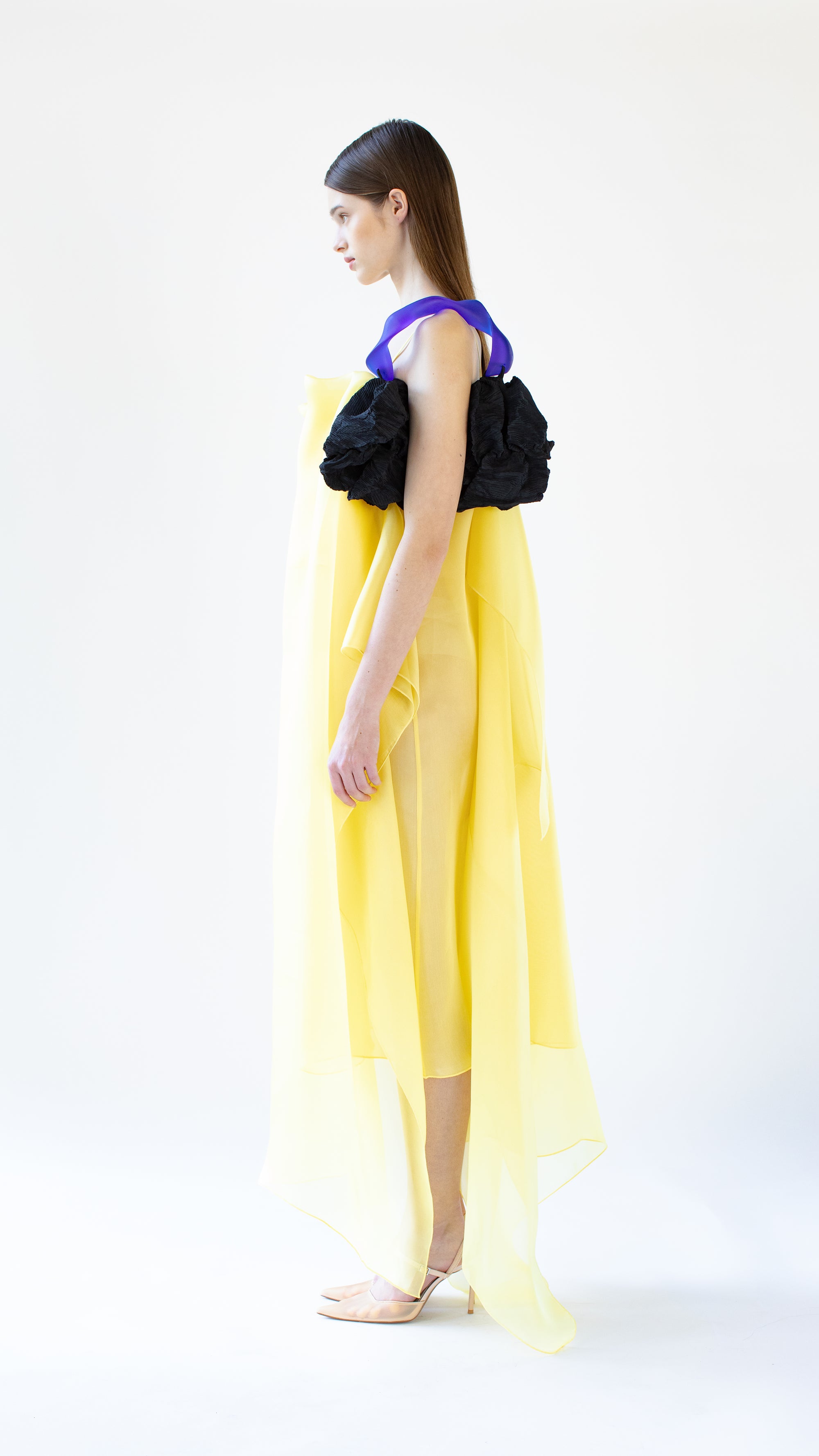 AURELIA  pure silk organza  draped dress