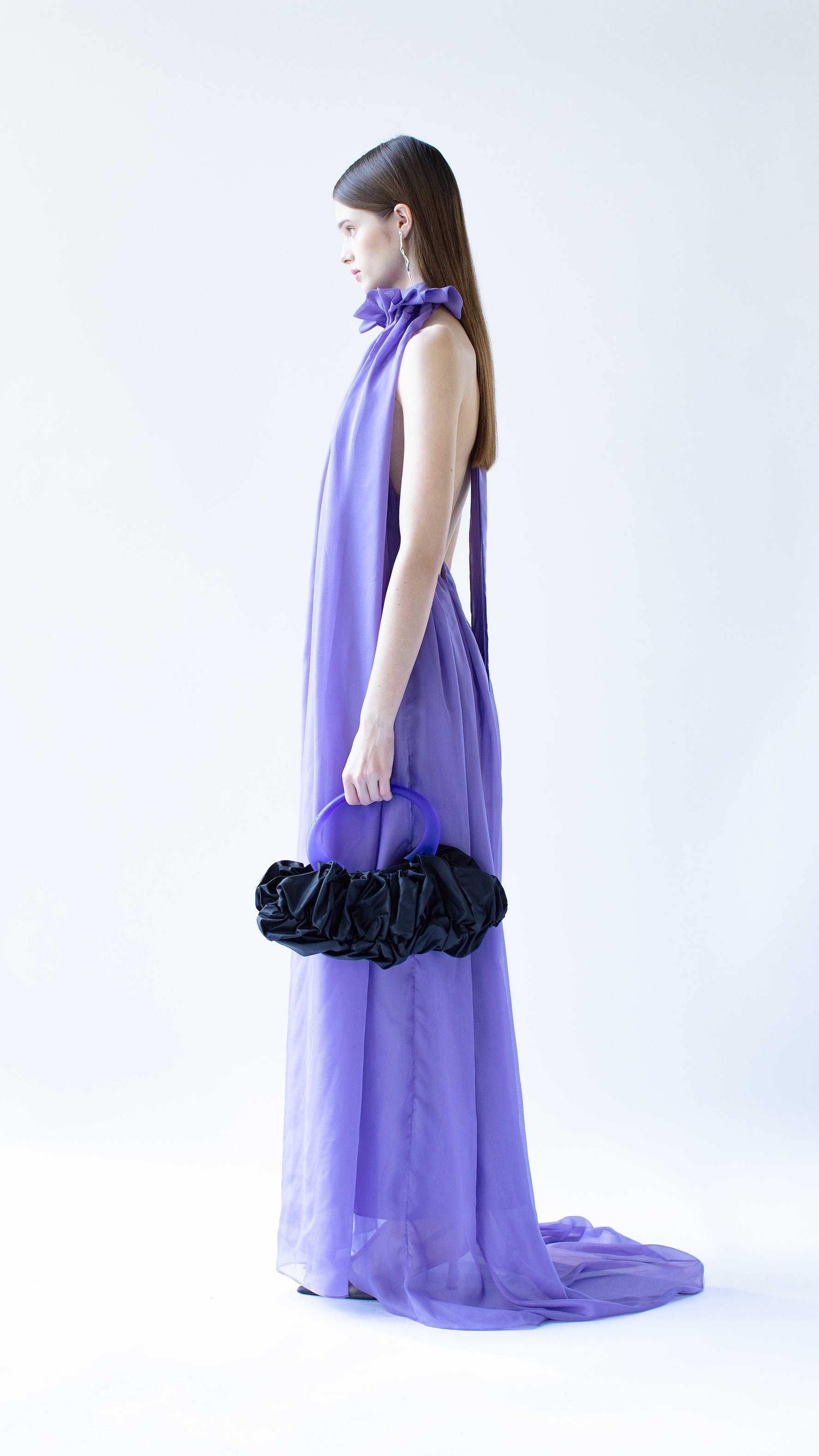 CHLOE ruffled silk chiffon gown with satin lining