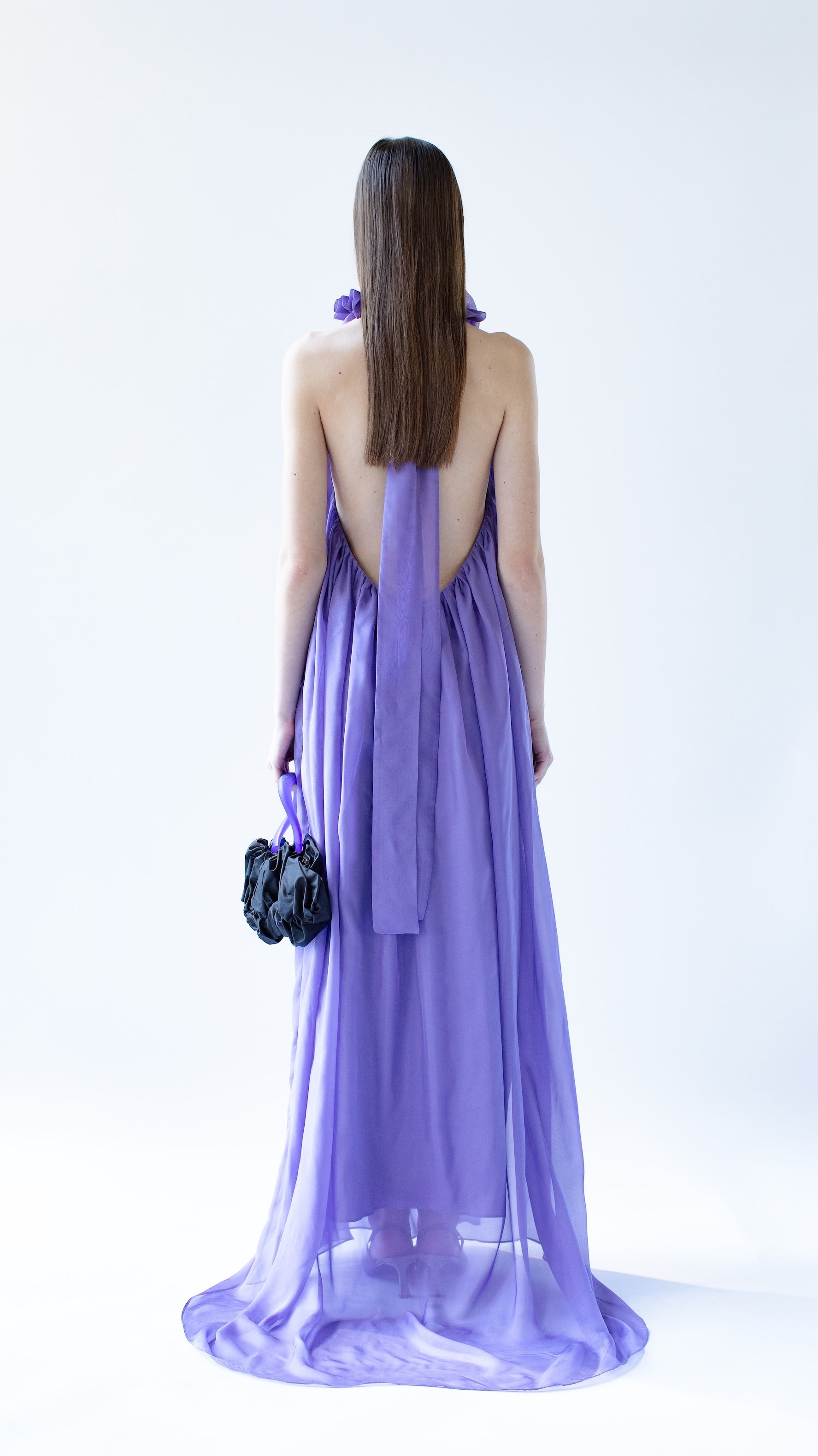 CHLOE ruffled silk chiffon gown with satin lining