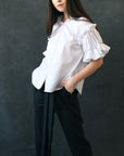 "SOPHIE" ruffled short sleeves shirt