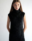 AISHA -  BLACK CRINCLED DRESS