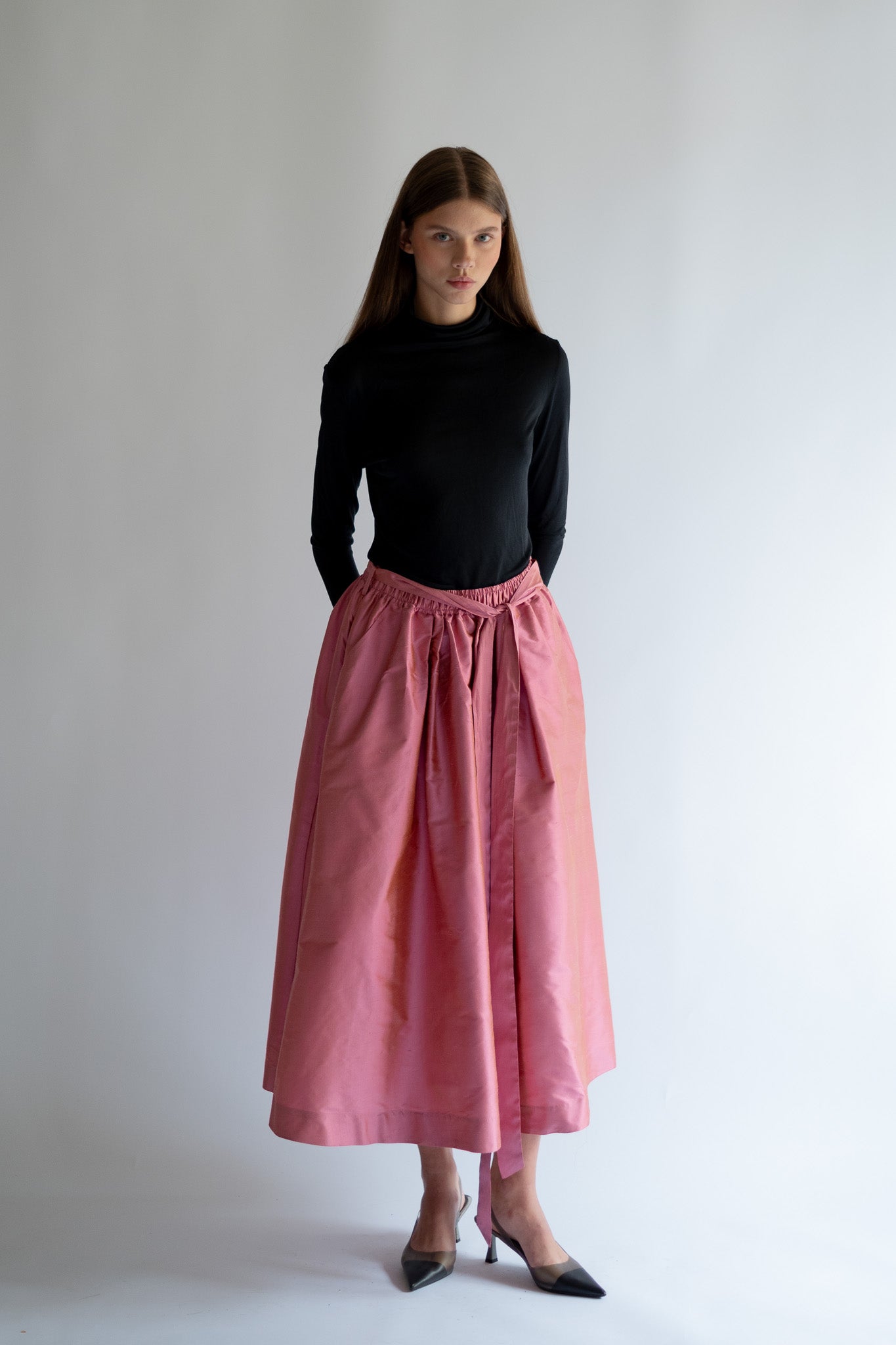 CATHRINE pure silk taffeta skirt