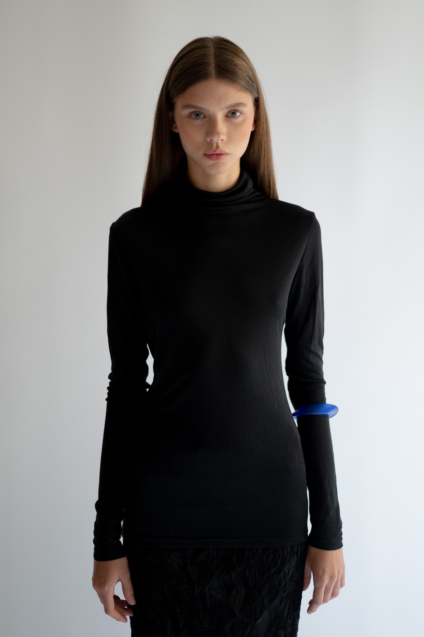 NOLA pure silk jersey turtleneck top