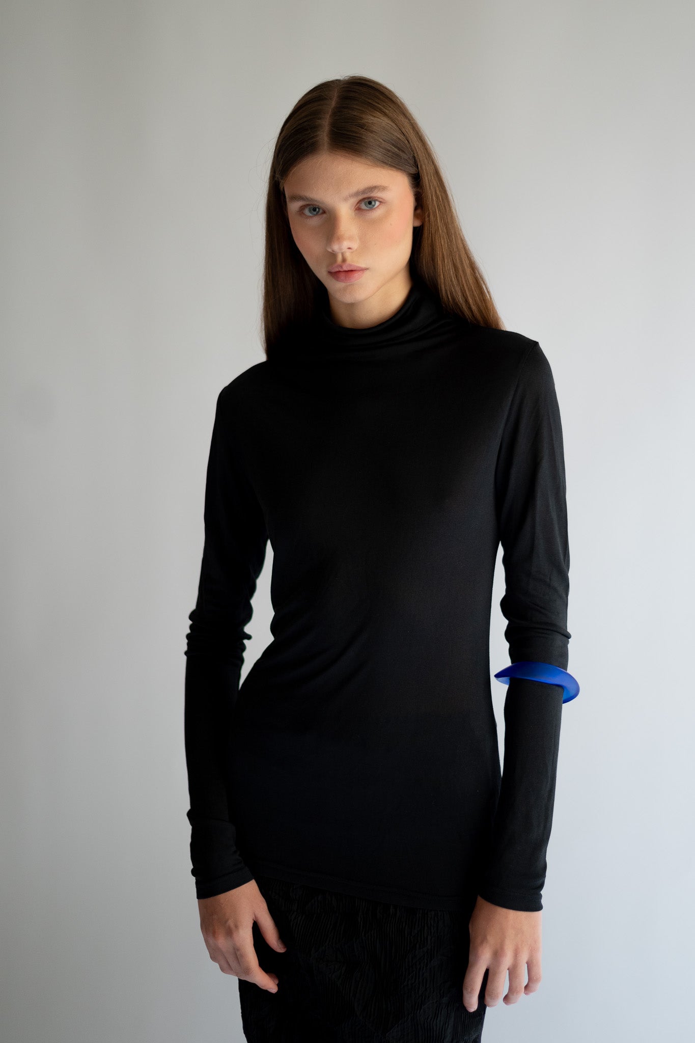 NOLA pure silk jersey turtleneck top