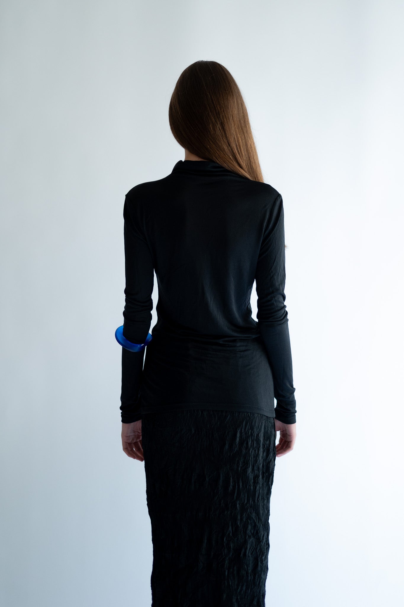 NOLA pure silk jersey turtleneck top