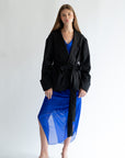 KAY -  belted moaré jacket