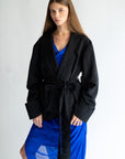 KAY -  belted moaré jacket
