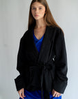KAY -  belted moaré jacket