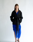 KAY -  belted moaré jacket