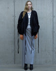 "MOMOIRO" SILK DUPION DRAPED JACKET