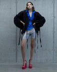 "MOMOIRO" SILK DUPION DRAPED JACKET