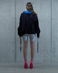 "MOMOIRO" SILK DUPION DRAPED JACKET