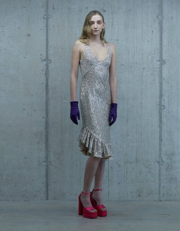 ASYMMETRIC SEQUIN DRESS "AGATHA"