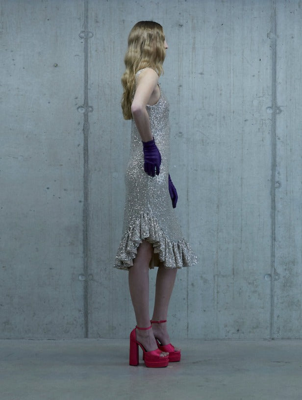 ASYMMETRIC SEQUIN DRESS "AGATHA"
