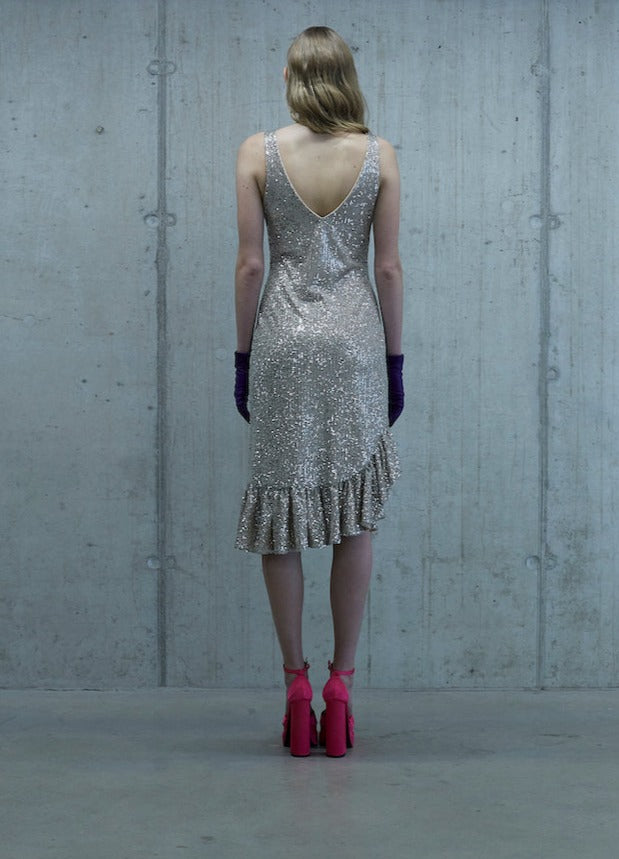 ASYMMETRIC SEQUIN DRESS "AGATHA"