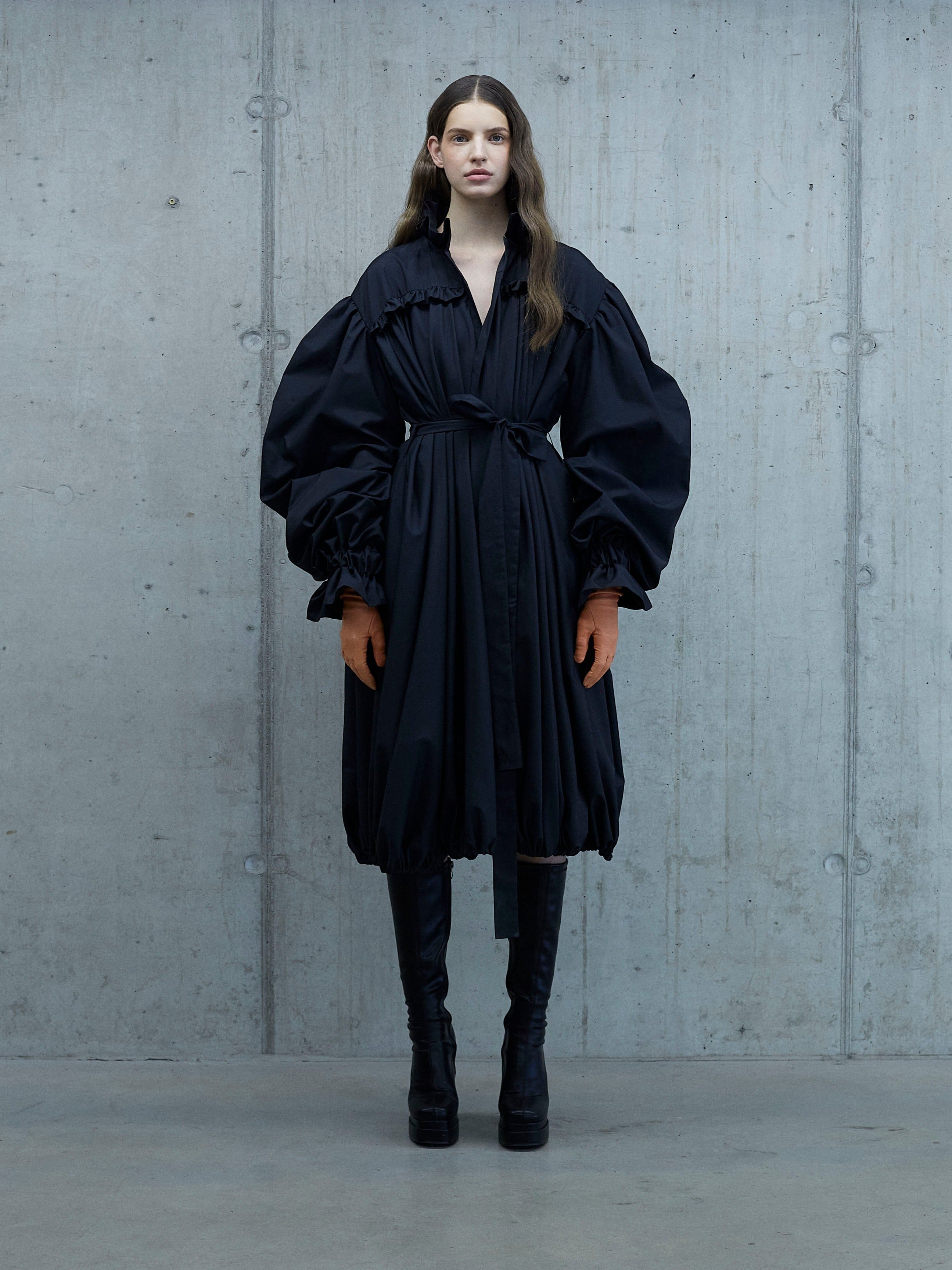 &quot;HARRIET&quot; BELTED PUFF SLEEVES COAT OR DRESS