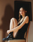 SATIN TOP AND SHORTS  WITH BOBBIN LACE - SET