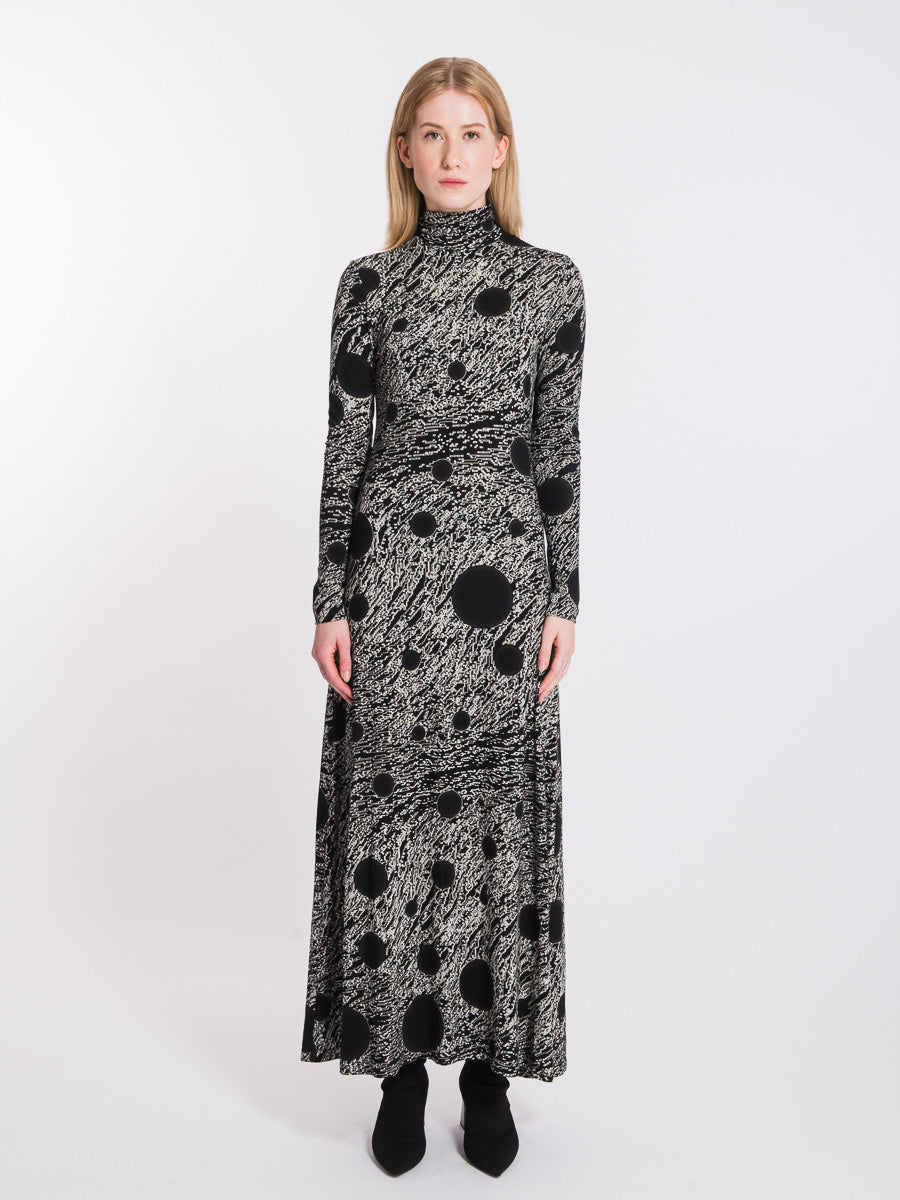 BLACK&WHITE COSMIC PLANET DRESS