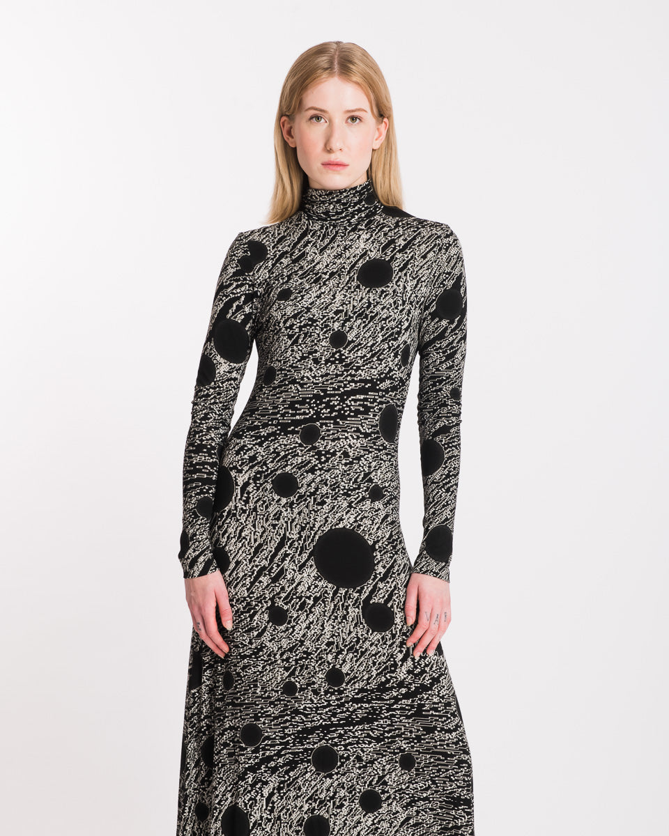 BLACK&WHITE COSMIC PLANET DRESS