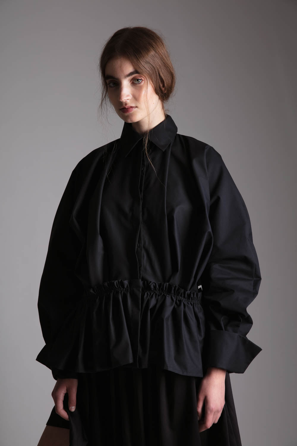"KARA" LONG SLEEVED SHIRT WITH RUFFLE