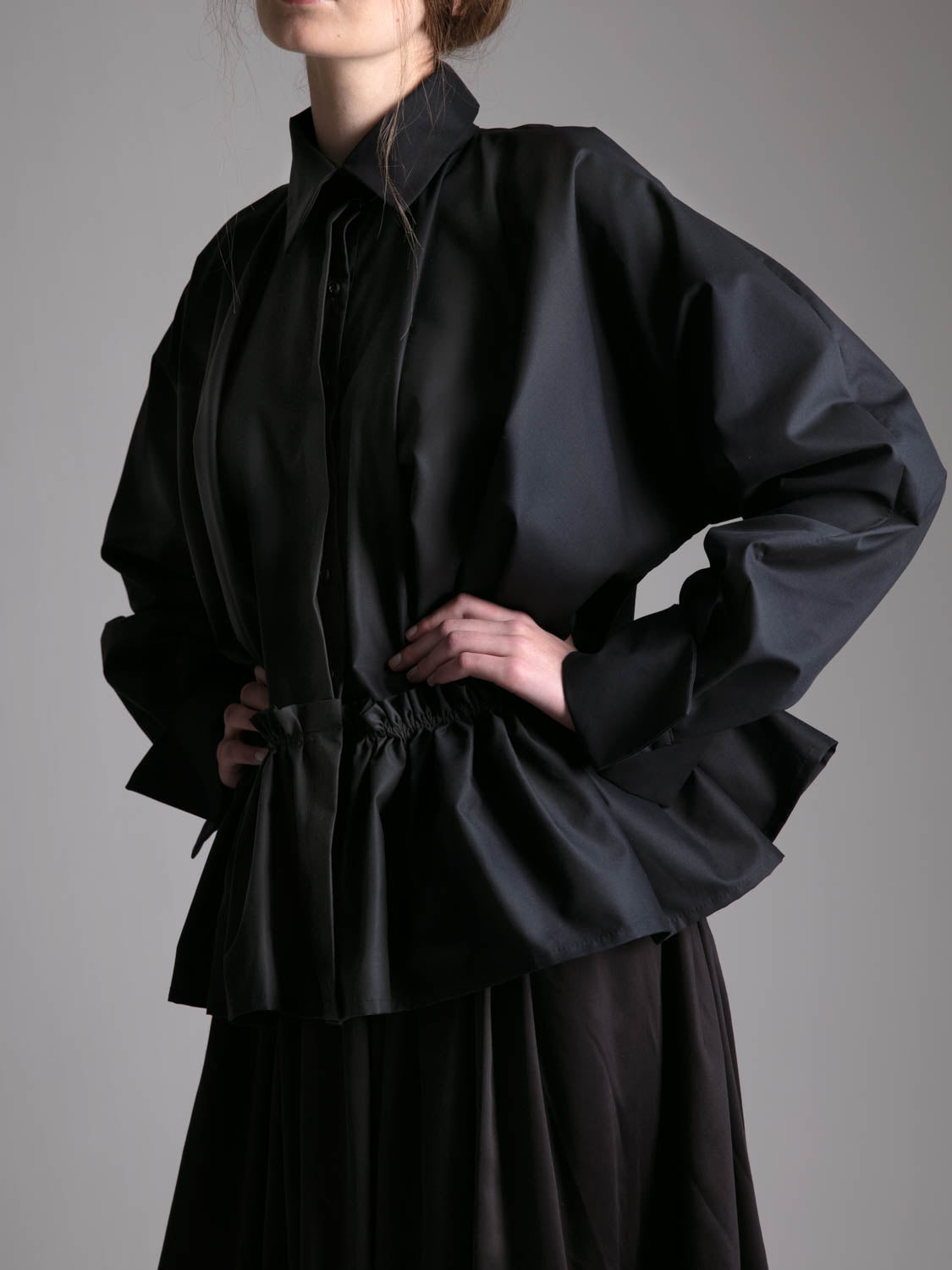 "KARA" LONG SLEEVED SHIRT WITH RUFFLE