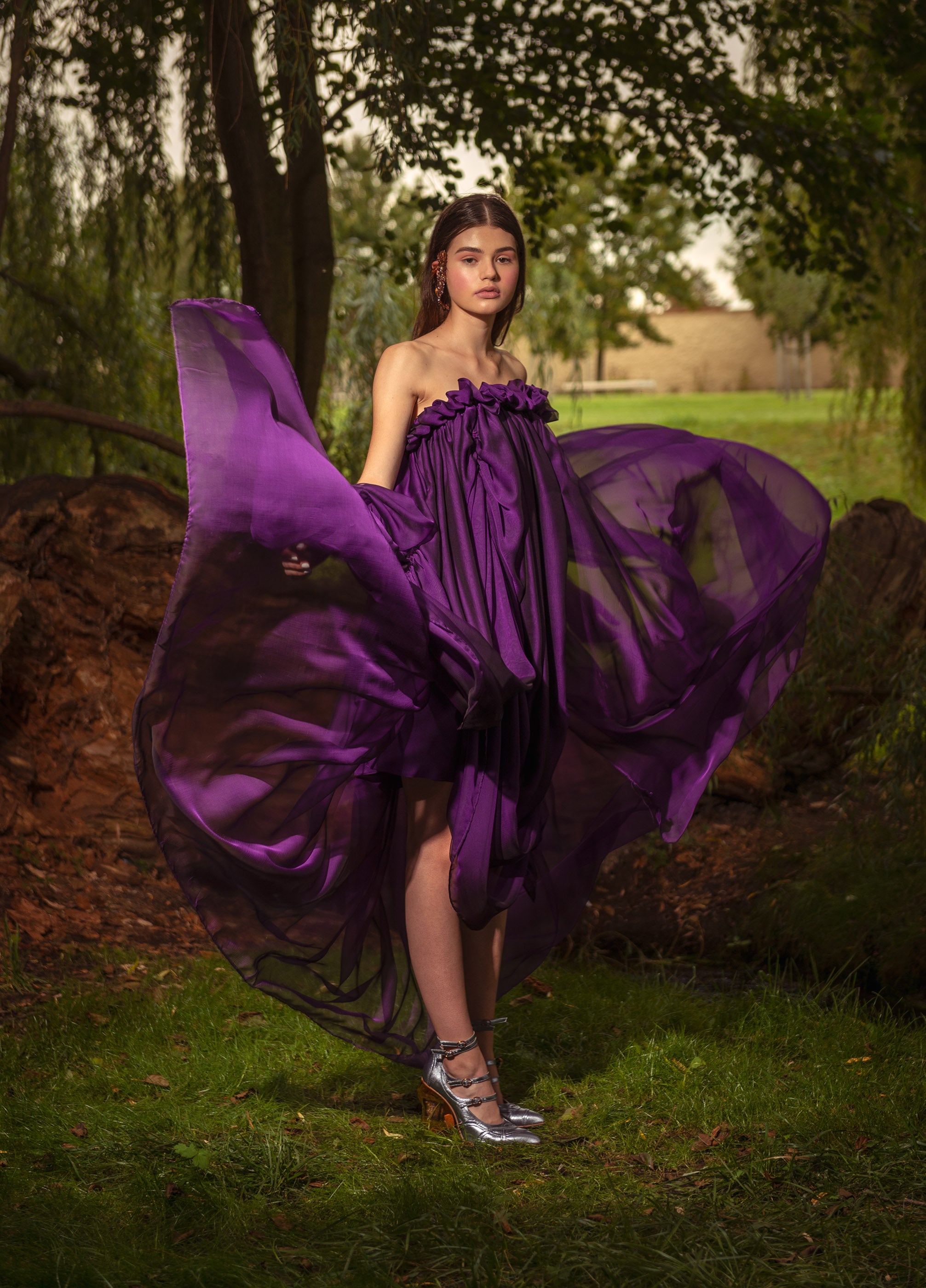 Violet store silk dress