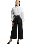 BLACK JAPANESE STYLE COTTON TROUSERS